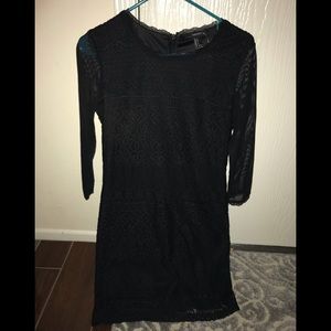 Black lace dress with mesh arms !